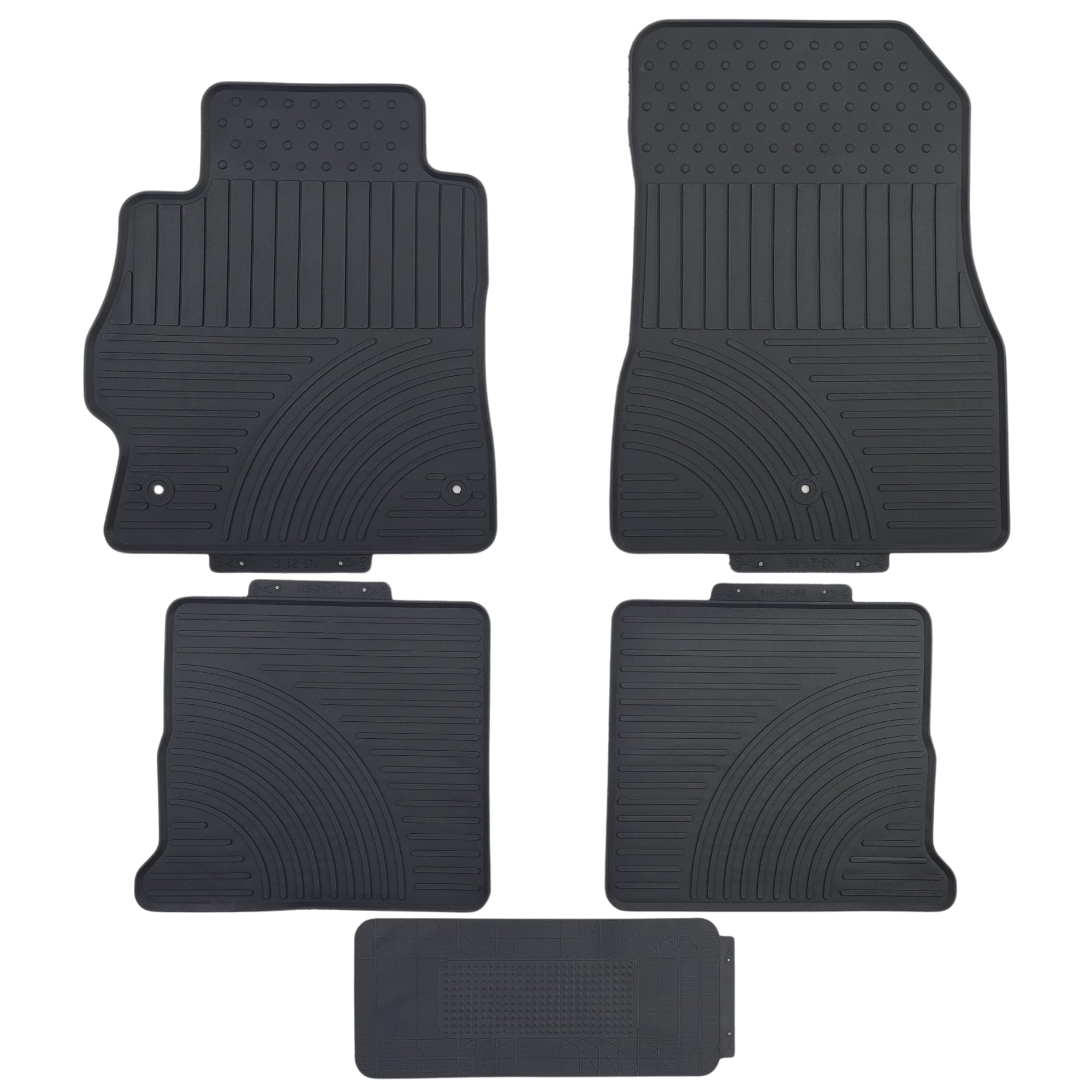Photo 1 of Custom-fit for 2020-2024 Nissan Versa Premium All-Weather Rubber Floor Mats and Liners Front and 2nd Row Heavy Duty Set (Black)