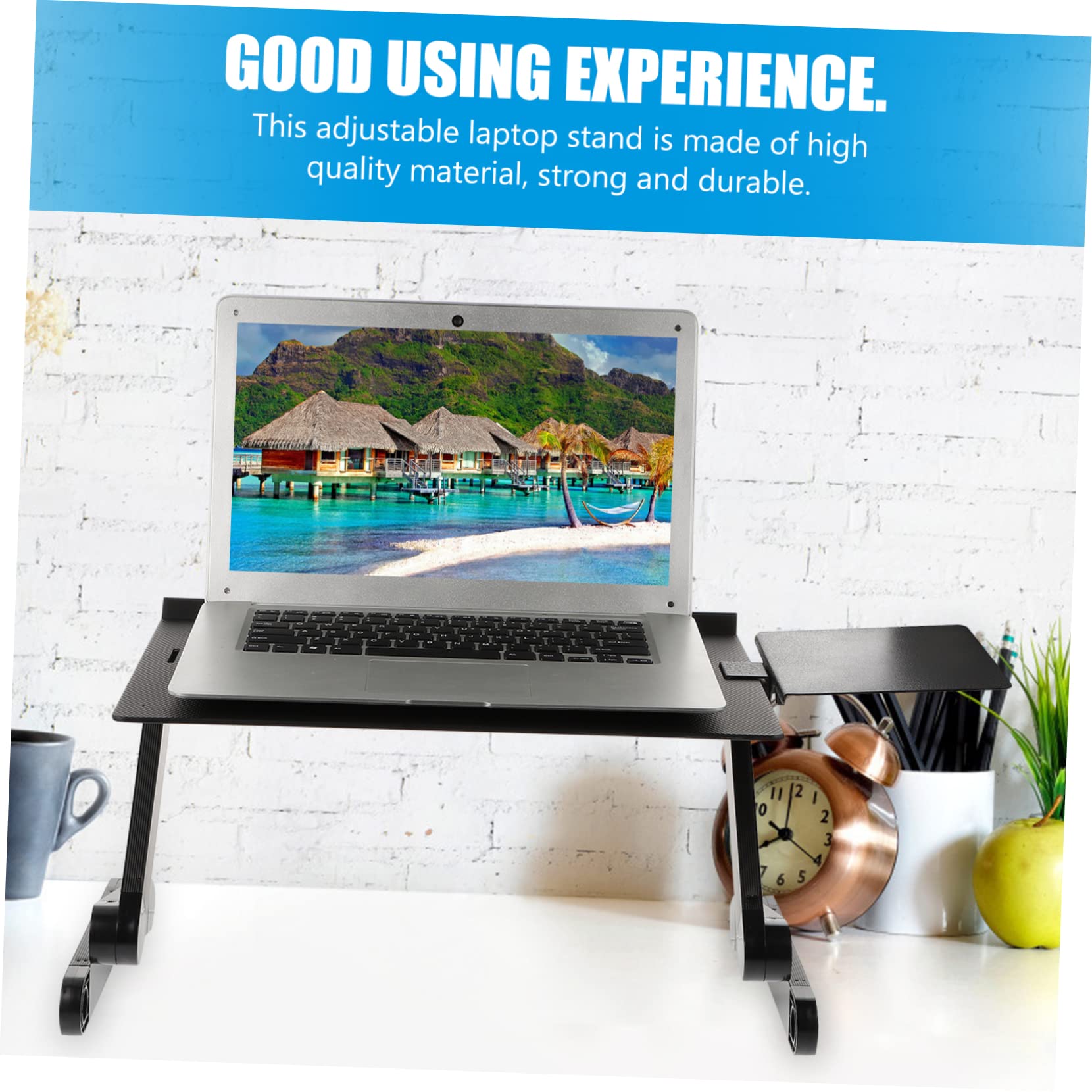 Support Réglable pour Ordinateur Portable T8 en Alliage D’aluminium Noir