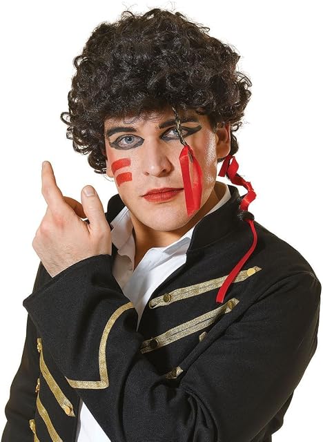 Bristol Novelty BW705 80's New Wave Singer Wig | For Men | Black Accessory, One Size