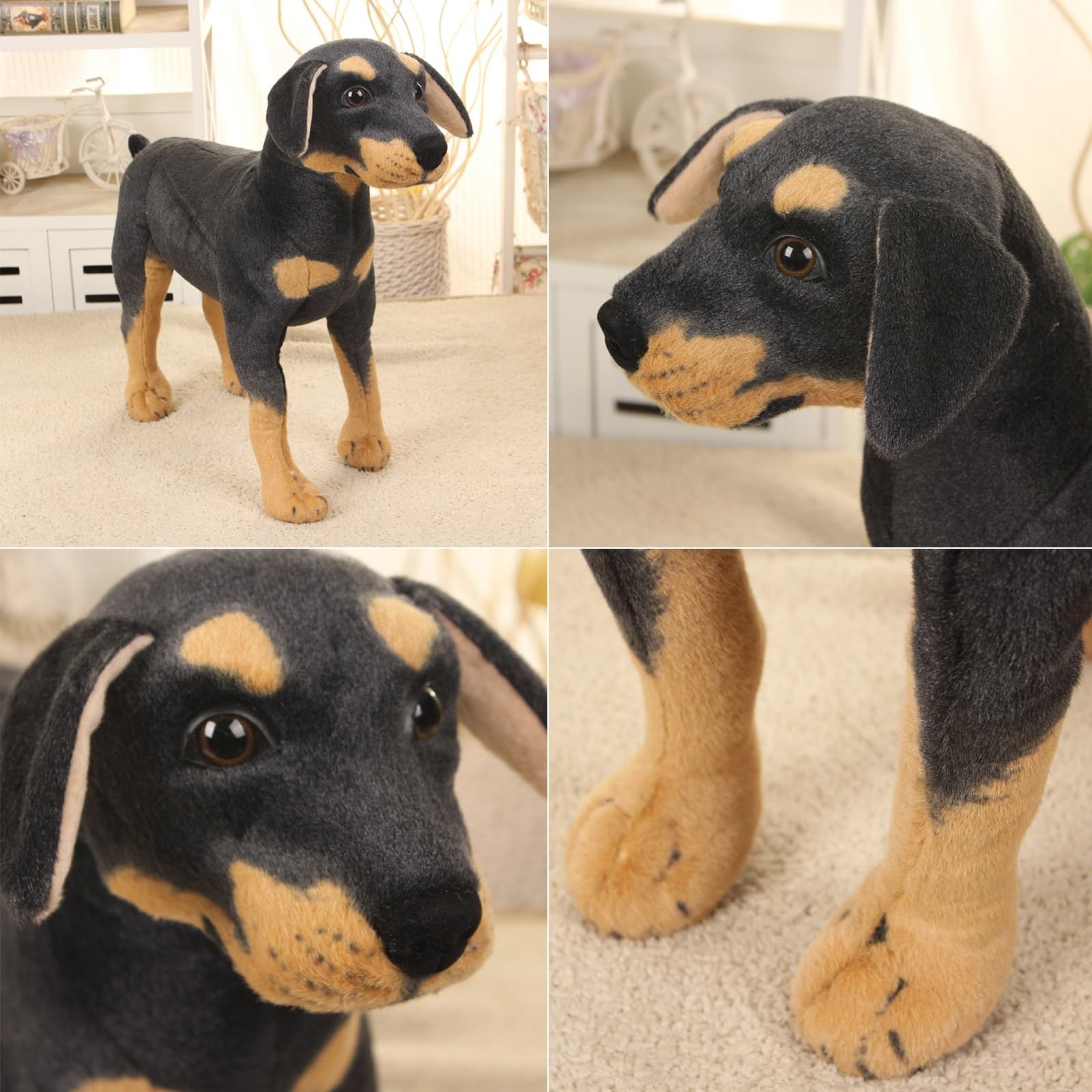 Perro de peluche grande XXL de peluche realista, perro de peluche, juguete de peluche, regalo para niños y adultos (60 cm)