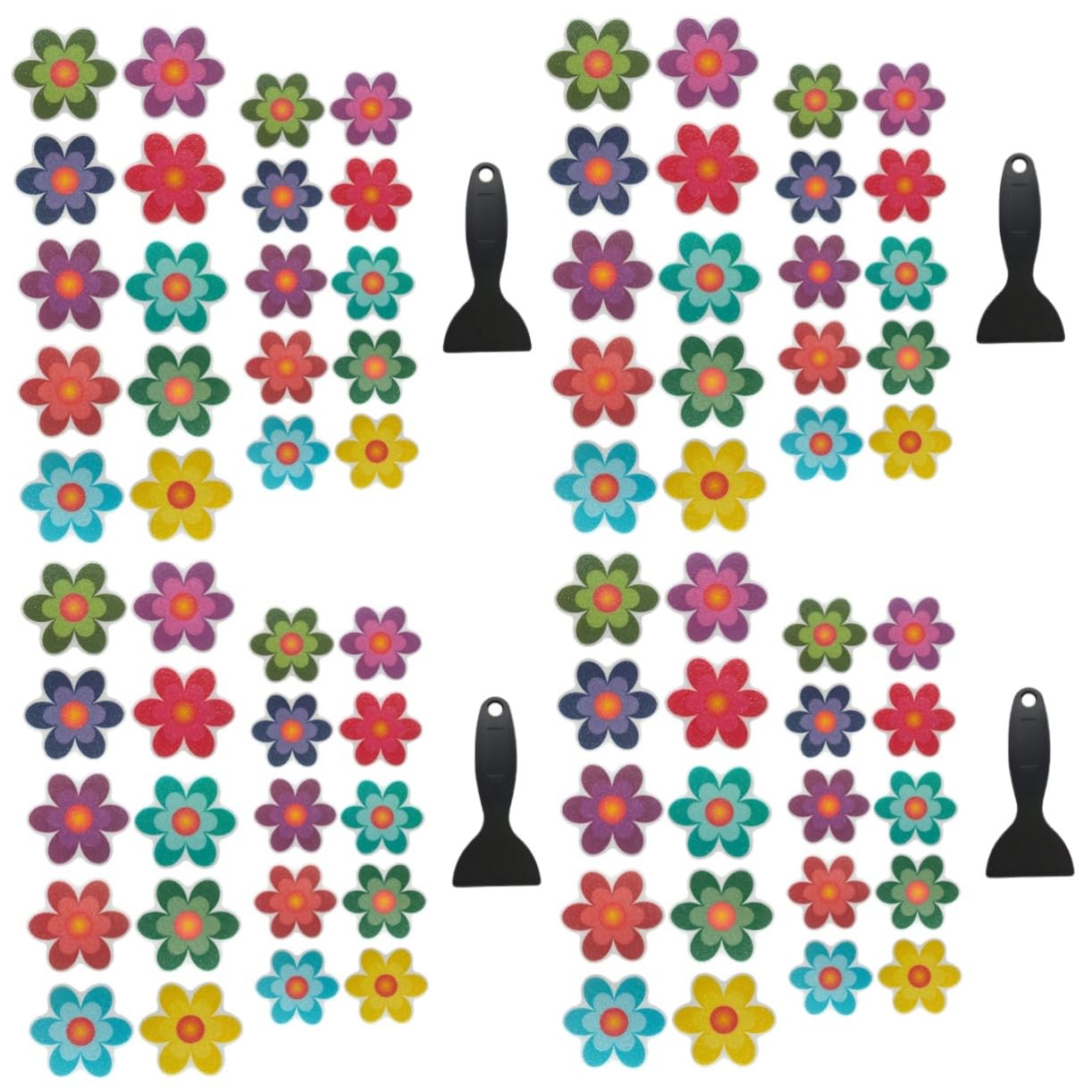 Ciieeo 4 Sätze Anti-Rutsch-Aufkleber für Blumen Dschungel Badewanne Badespielzeug Anti -Slip Beleg wandsticker Badezimmer wandtattoo für Badezimmer Bad Aufkleber Wannenaufkleber PVC