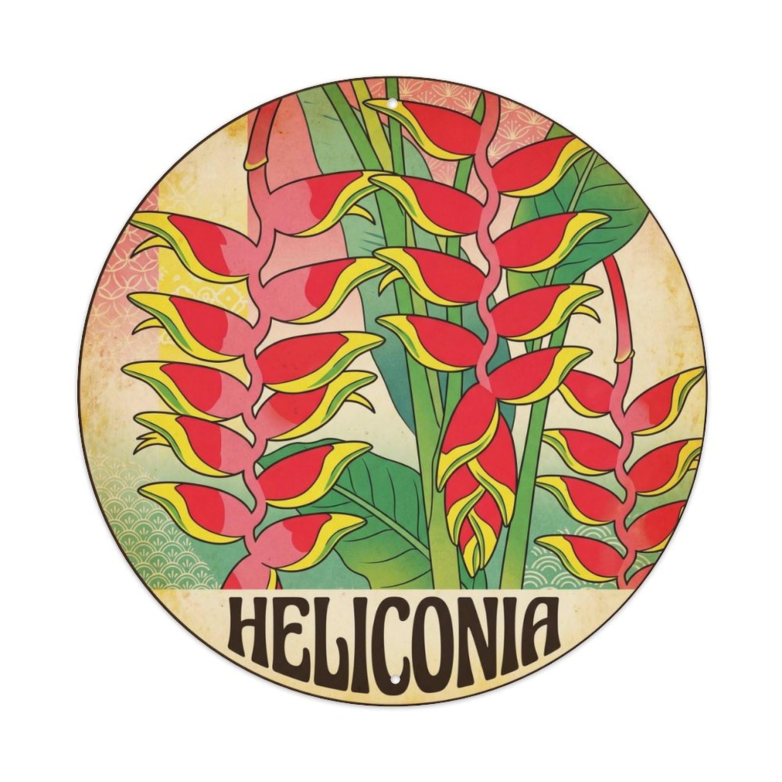 Heliconia Flower Hawaii Botanical Island Metal Tin Sign