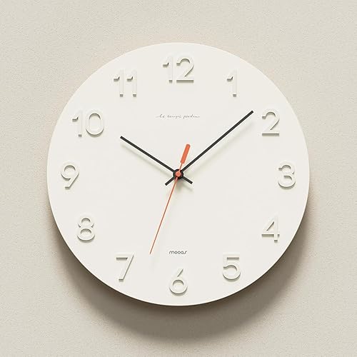 Miniatura 22 de mooas Reloj de pared Forest Flatwood, de madera de 12 pulgadas, reloj de pared de madera sin tictac, movimiento de barrido, reloj decorativo a pilas