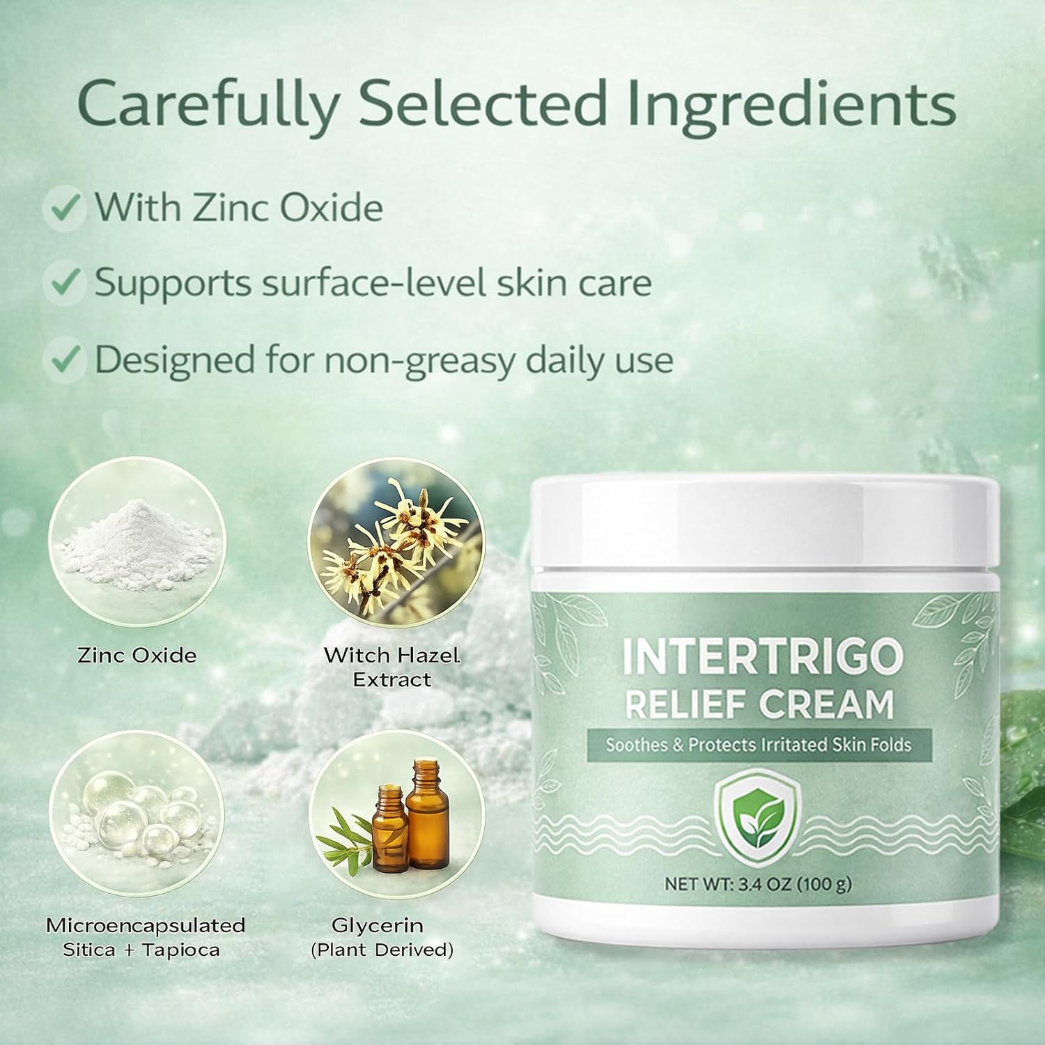 Intertrigo Cream – Skin Fold Barrier Cream for Moisture & Friction Protection, Helps Support Skin Comfort, Fast-Drying Non-Greasy Formula for Friction-Prone Areas, 3.4 oz (100 g) (2)