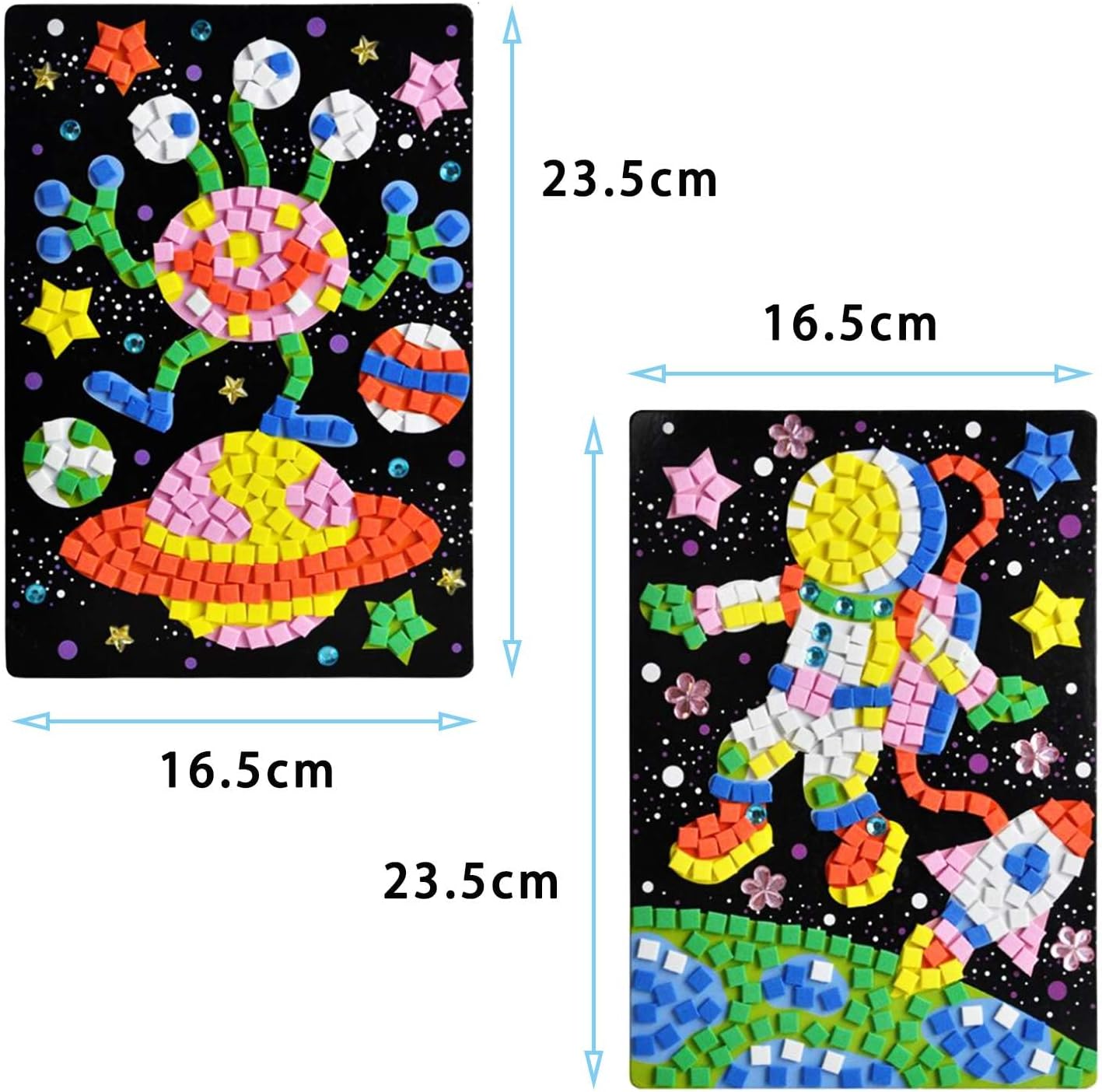 CCINEE Mosaic Sticker DIY Handmade Art Crafts Kits Christmas New Year Gifts Elephant Parrot Astronaut Dinosaurs 8 Packs