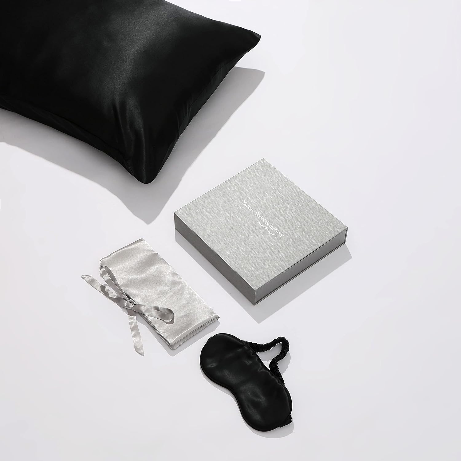 Silk Pillowcase for Hair and Skin 100% 22 Momme Mulberry Silk Pillow Covers - 20x30 inch Silk Pillow Case for Acne with Silk Eye Mask for Sleeping - Gift Pack