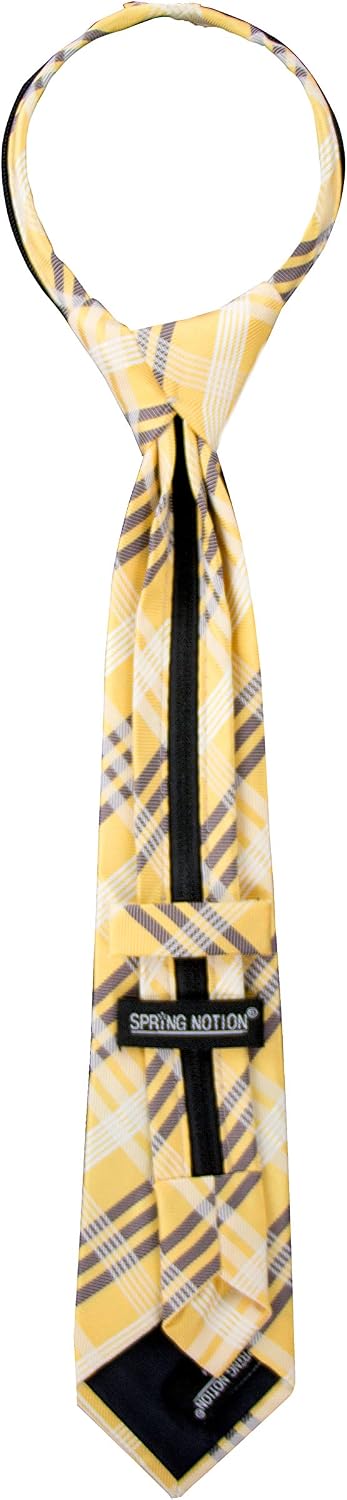 Spring Notion Boy's Plaid Woven Zipper Tie
