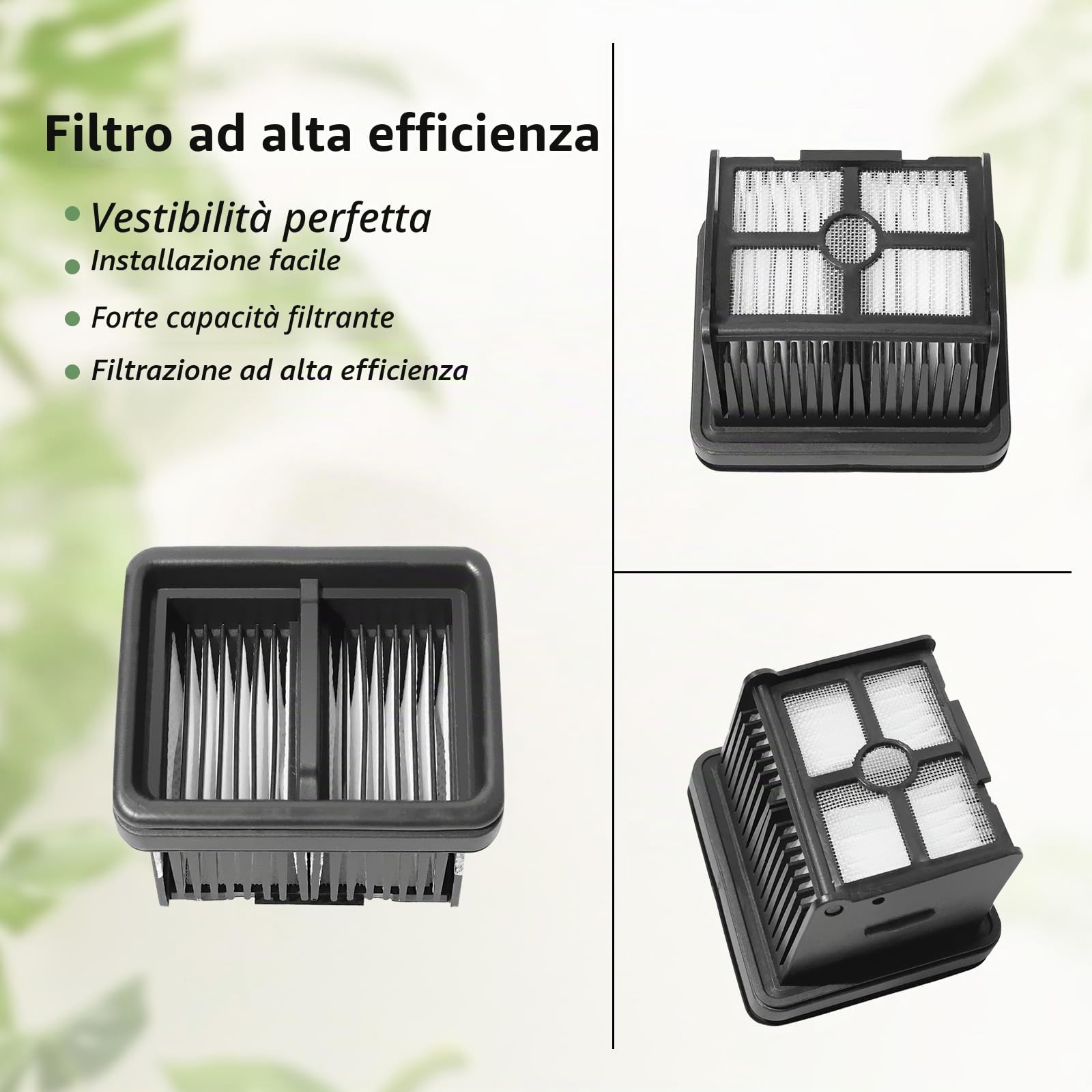 Ricambi per aspirapolvere per Dreame H15 Pro /H15 Mix /H12 Pro FlexReach/ H15 Pro FoamWash /H15S, set di accessori 2 rulli spazzola + 2 filtri + 1 spazzola di pulizia.