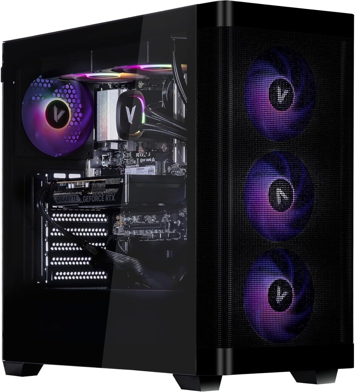 Velztorm Pilum Gaming Desktop PC (AMD Ryzen 7 5700X, GeForce RTX 5060, 64GB DDR4, 1TB PCIe SSD, 240mm Liquid Cooling, 4 Pre-Built ARGB Fans, 750W PSU, Display Port, HDMI, Windows 11 Home)