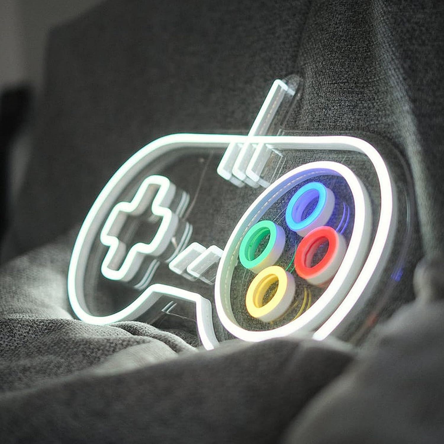 KIJyfgTR LED Neon Light Sign Game Neon Sign, Gamepad Neon Light Sign with Acrylic Board, Led Wall Light Decorations