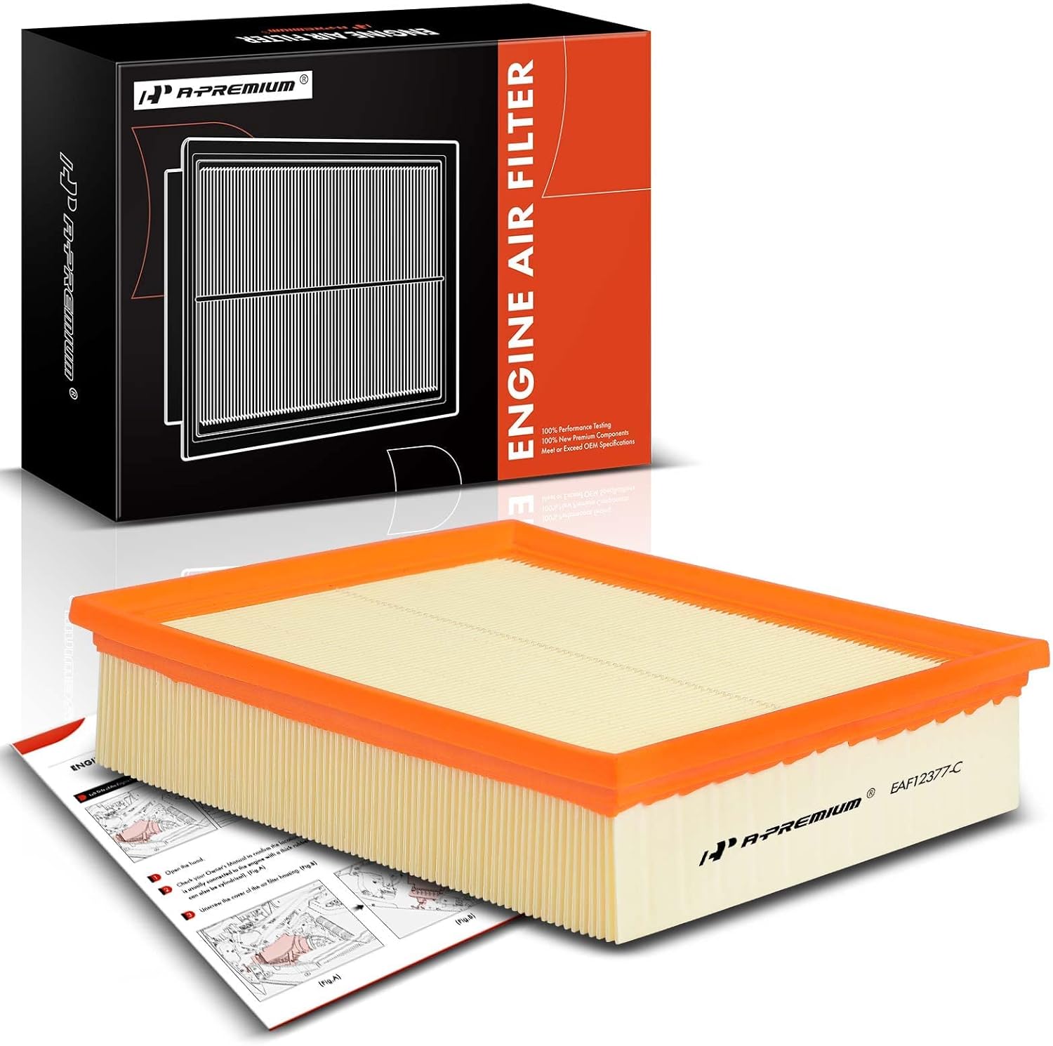 A-Premium Engine Air Filter Compatible with Land Rover Range Rover 1995-2002, Discovery 2000-2004, Freelander 2002-2005, Replace# ESR341