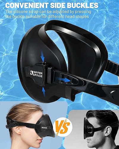 Miniatura 6 de Diving Mask for Youth Adults Men Women Oval Tempered Glass Lens 180 Clear View Snorkeling Swimming