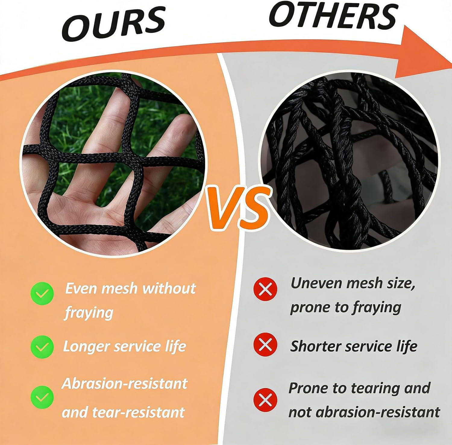 Safety Rope Net for Kids, Nylon Knotless Fence Net for Stairway Balcony Guard, Outdoor Terrace Decoration Pet Anti-Fall Rope Netting(Size:1M×4M(3.3FT×13.1FT),Color:Black)