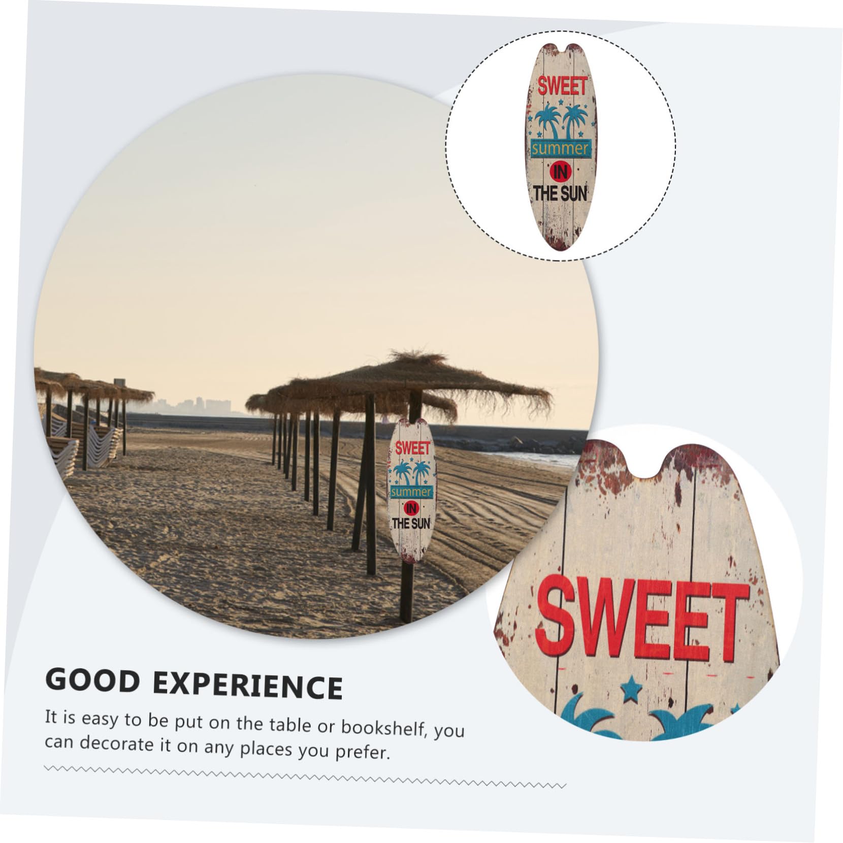 Zerodeko 4stücke Surfboard Wanddeko Vintage Surfboard Holzschild Für Strand Und - Dekoratives Hängeschild Für Partys Und Wohnräume Stil Robust Und