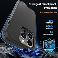 Vista 2 de Annymall Funda para iPhone 14 Pro con 2 protectores de pantalla, resistente protección contra caídas a prueba de golpes, cuerpo completo, 3 capas