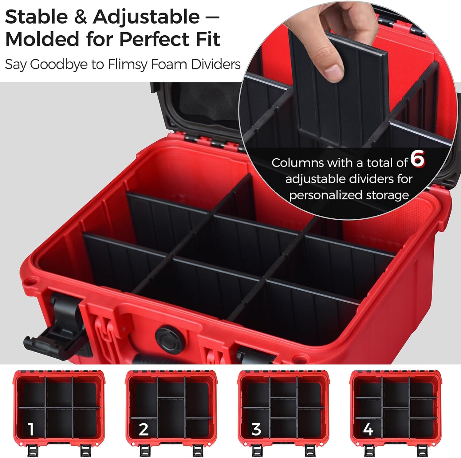 Case for Milwaukee Battery, Hard Storage Organizer Box for M18 M12 Battery and Chargers, Adjustable Dividers, Durable Protective, Case Only