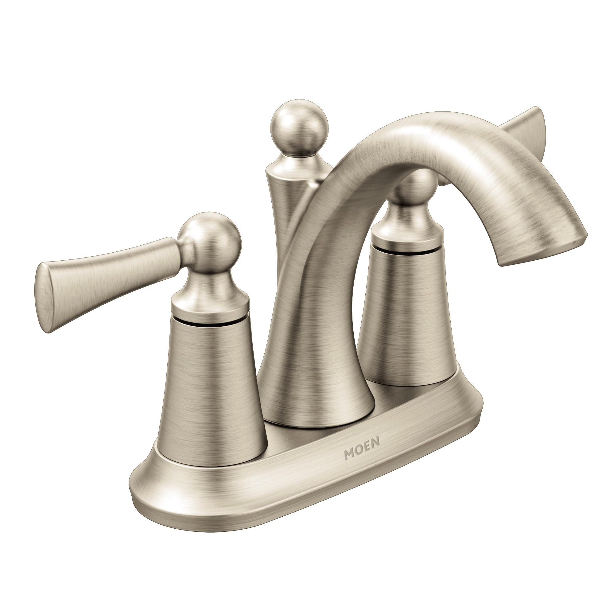 Moen 4505BN Wynford Two-Handle Centerset High Arc Bathroom Faucet Brushed Nickel