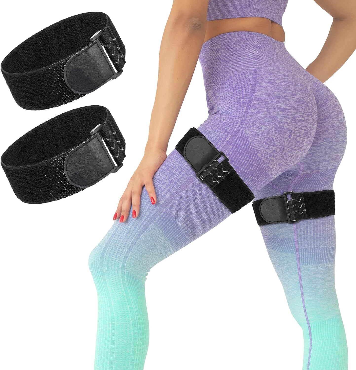 2 Pcs Occlusion Bands BFR Bundle Booty Bands Adjustable Best Fabric Resistance Bands Glutes Hip Building Blood Flow Restriction Bands for Women Exercising Butt Squat Thigh Fitness Legs Hip Building