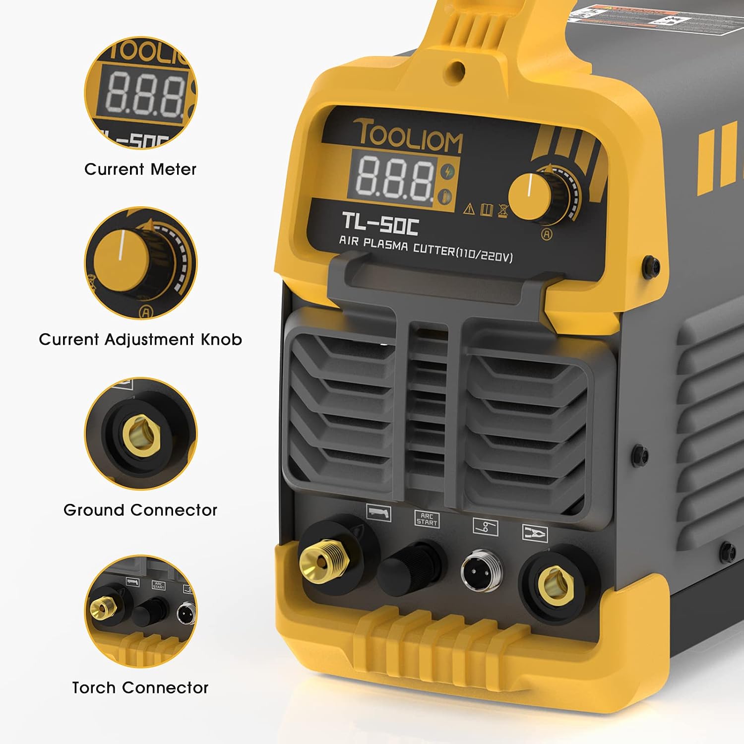 Review Product TOOLIOM 50A Non-Touch Pilot ARC Air Plasma Cutter Dual Voltage 110V/220V IGBT Inverter Metal Cutting Machine 1/2 Clean Cut