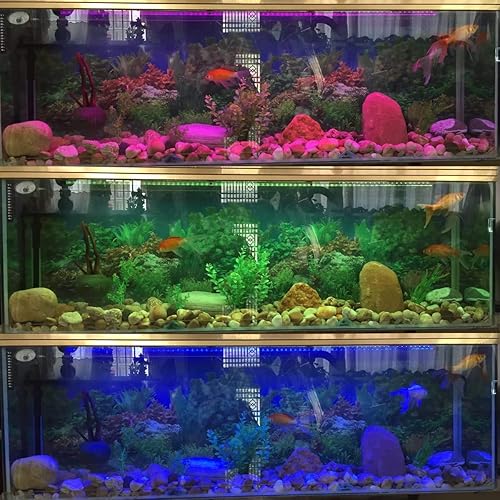 Miniatura 8 de GreenSun Luz LED para acuario, luz de tanque de peces con control remoto, tira impermeable sumergible IP68, cambio de color RGB, 2 vatios de 7
