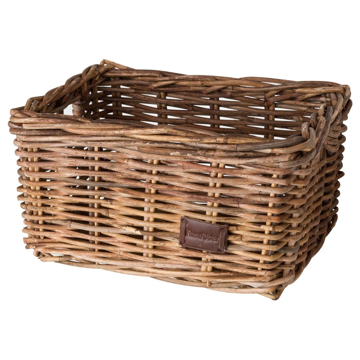 FAST RIDER Zeno Fahrradkorb Vorne Rattan, Fahrrad Korb für Vorne für Einkaufs- oder Büchertasche, Rattan Fahrradkiste, Ergonomisch, Modisch, Einfache Montage mit Mitgelieferde Kabelbinder, 8L, Braun