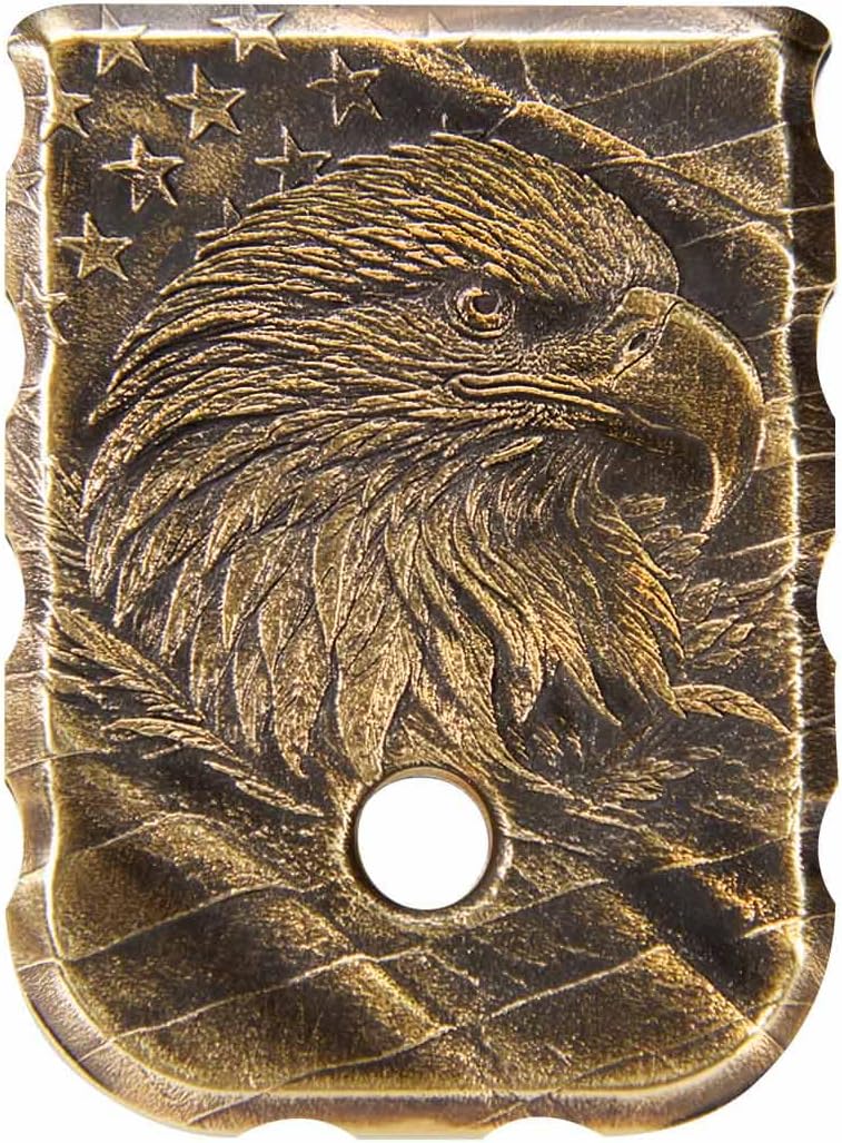 NDZ Performance 3D Engraved Brass Magazine Floor Plate for Glock V-Series – Fits G17 V, G19 V, G19X V, G45 V – Standard and Extra Thick Sizes – Made in USA