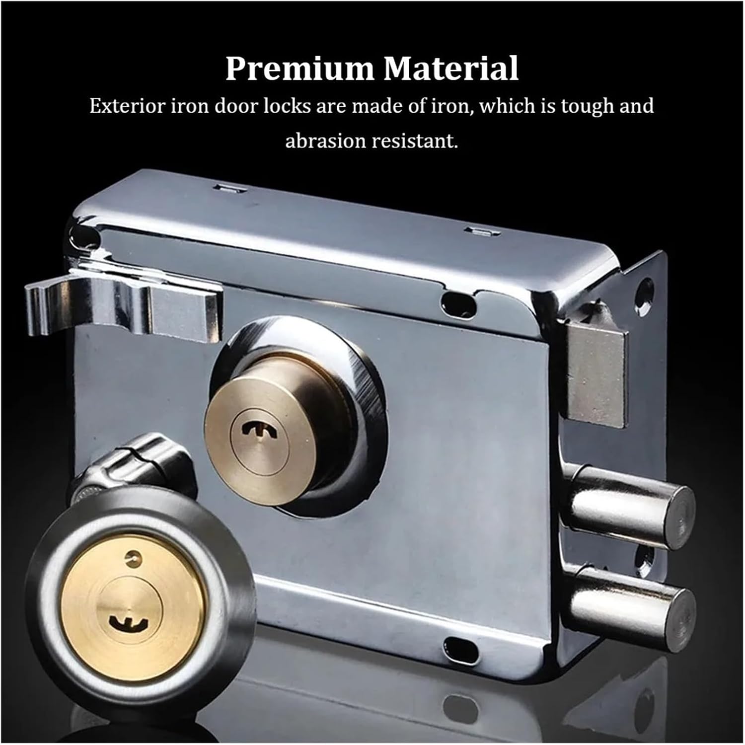 Exterior Iron Door Locks Security Anti-Theft Lock Multiple Insurance Wood Gate Hardware Household Indoor Dormitory(Right Open)
