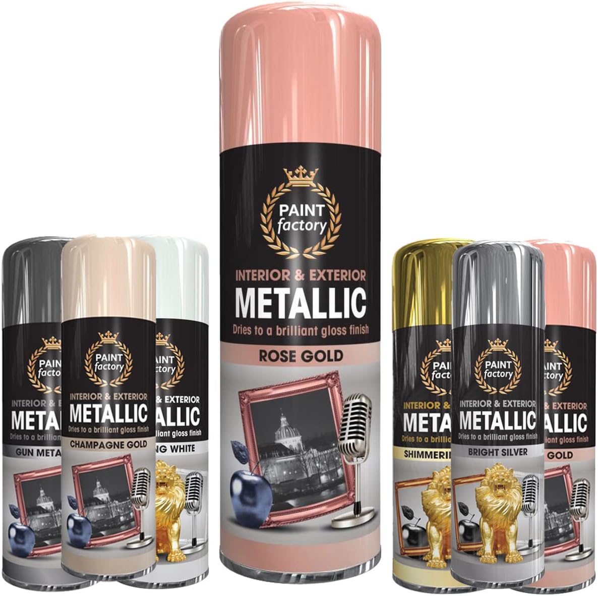 Classic Signature - 1 x Metallic Rose Gold Spray Paint 400ml Multi-Purpose Use, Spray for Metal and Wooden Furniture, Ornaments, Decorative Items and Much More for Interior & Exterior
