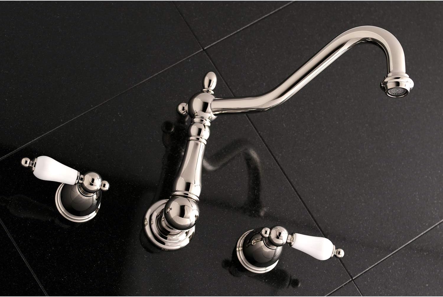 Kingston Brass KS1026PL Heritage Wall Mount Roman Tub Faucet, Polished Nickel