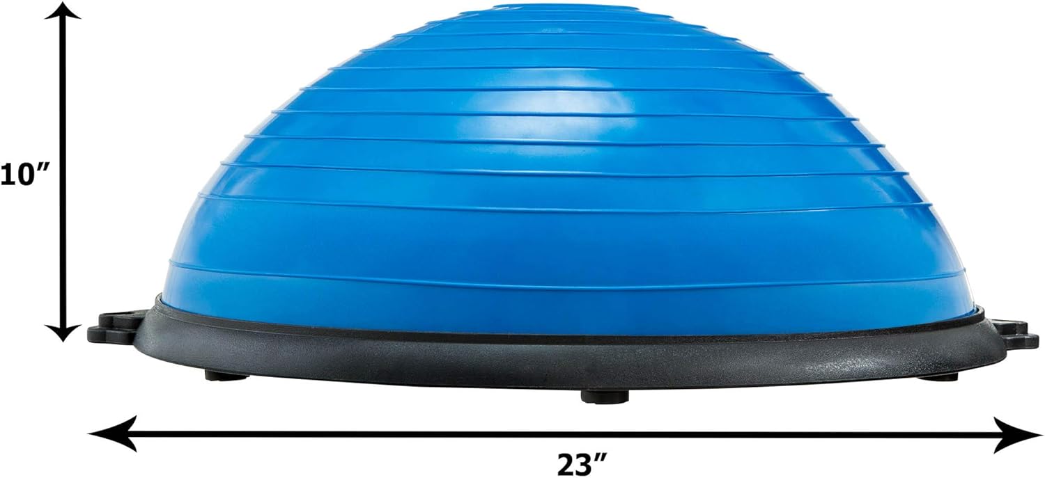 New Arrivals YOGU Balance Trainer Exercise Yoga Ball Trainer w/ 2 Resistance Bands & Pump (Blue)