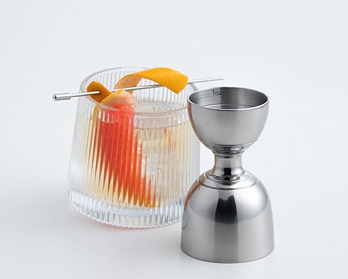 Miniatura 2 de Bell Jigger - Herramienta de barra de acero inoxidable con marcas de medición de 0.5 onzas, 1 oz, 1.5 onzas y 2 onzas, acabado pulido espejo, un