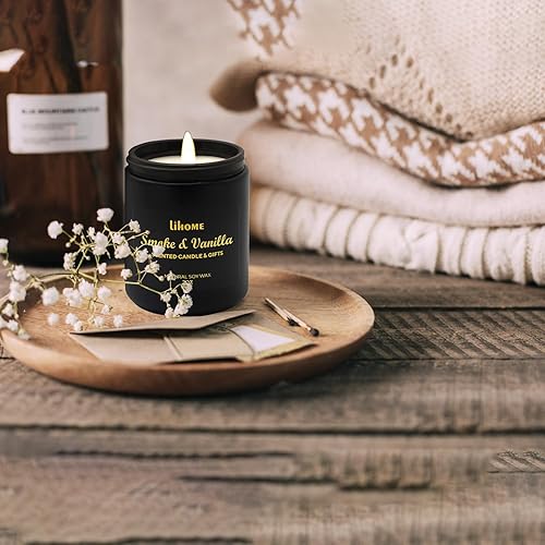 Miniatura 6 de Velas para hombres, decoración de habitación para hombres, regalos para hombres, velas de cera de soja natural para el hogar, velas negras ahumadas