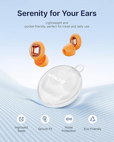 Miniatura 15 de Tapones para los oídos para dormir con cancelación de ruido, tapones para los oídos reutilizables de 45 dB para reducción de ruido, tapones