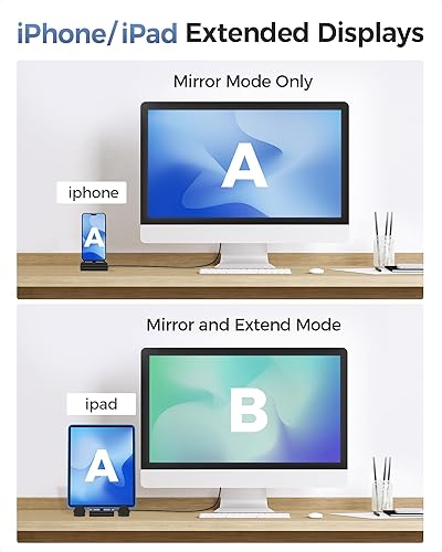 Miniatura 4 de Cable Matters Hub USB C 5 en 1 para iPhone 15 HDMI 4K60Hz, estación de acoplamiento para iPad con Gigabit Ethernet, puerto USB-A 3.2, carga PD de