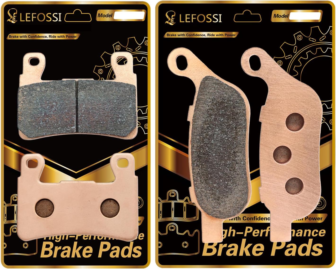 High-Performance Front Rear Sintered Brake Pads Compatible with Harley FLSTF/FLSTFB Fat Boy LO FXSB Breakout 2015-2017 Long-Lasting Heat Resistance Mud, Sand & Wet Conditions FA296F FA458R