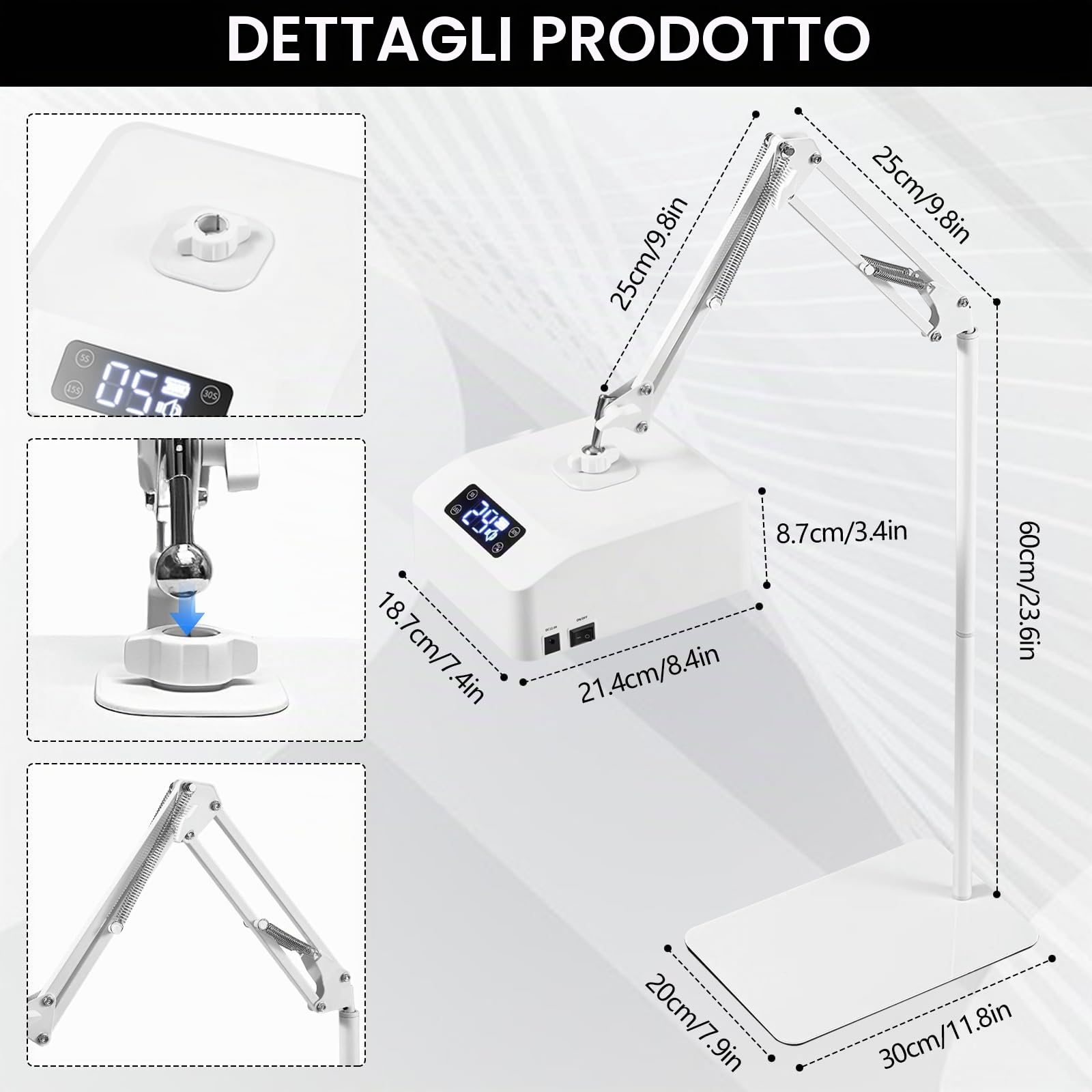 Lampada per Unghie, Lampada UV LED Unghie da 48 W con 22 Sfere Asciugatrice UV Professionale per Smalto Gel con Sensore Automatico e Display LCD per Manicure per Casa e Centri Estetici