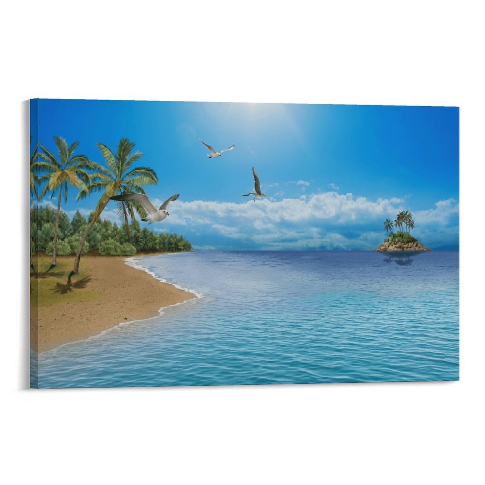 XPASHIQWC Tropical Beach Wall Decor Poster Coconut Palm Trees Giclee Canvas Prints Modern Wall Art Picture Wall Hanging for Home Decorations 20x30inch(50x75cm)