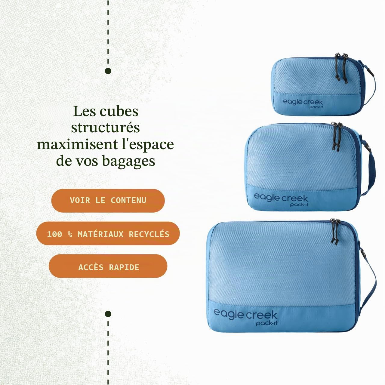 eagle creek Pack-It Reveal Cube Set XS/S/M Blue Dawn