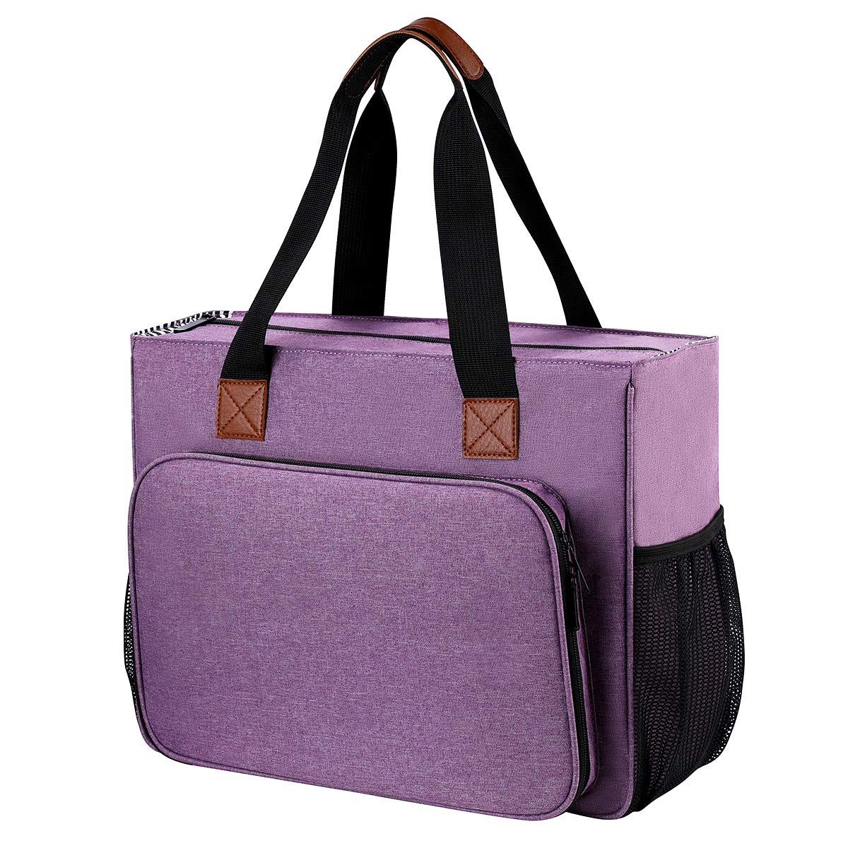 Stickerei-Projekt-Tasche, Sticksets, Aufbewahrungstasche, multifunktionale Tasche für Häkelnadeln, Stickgarn, Organizer, String, Armband, Nähgarn, Zubehör (lila, doppellagig)
