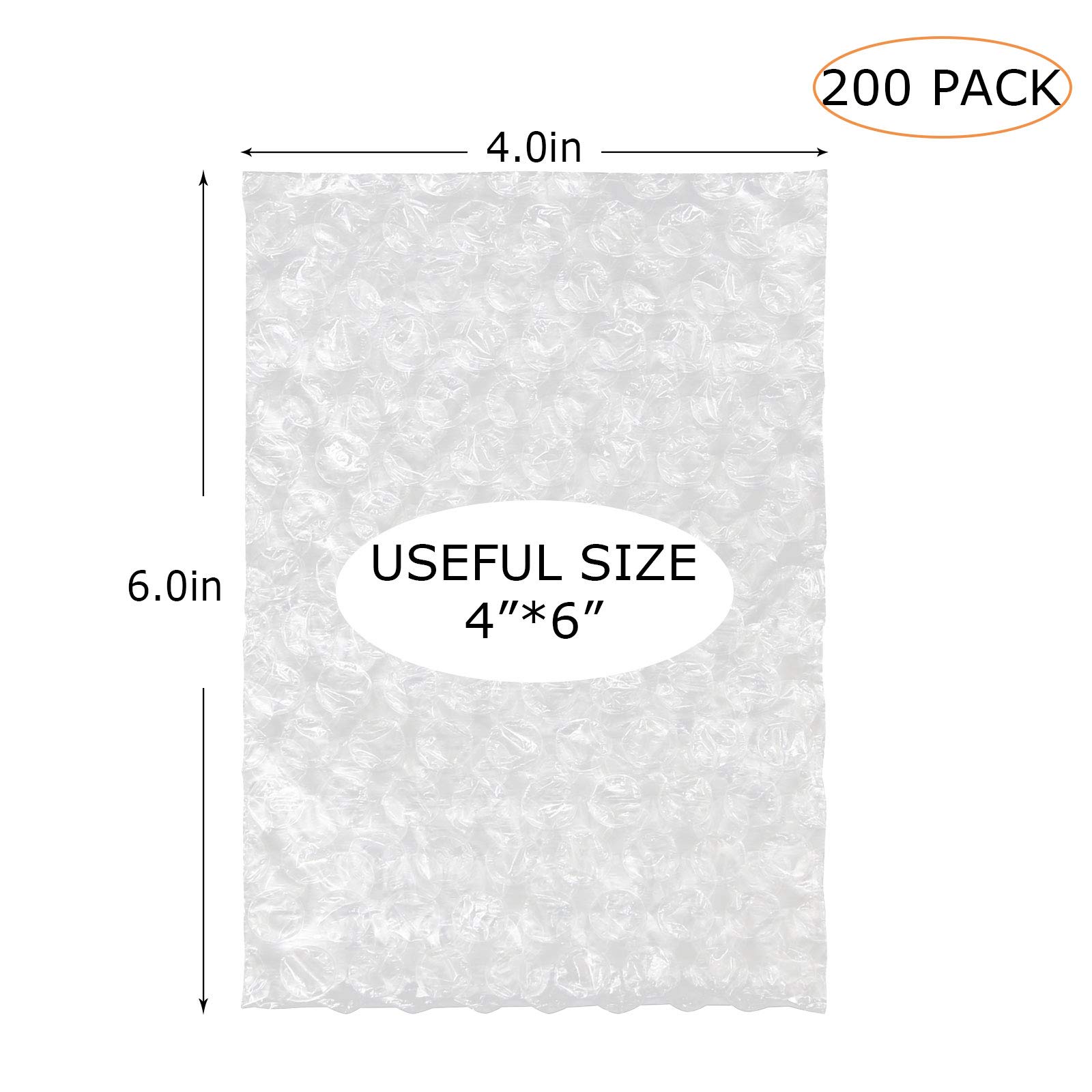 Paquete de 200 bolsas de burbujas de 10 x 15 cm, bolsas de burbujas para moverse, envío y almacenamiento, bolsas de doble pared para amortiguar bolsas de espuma engrosamiento a prueba de golpes