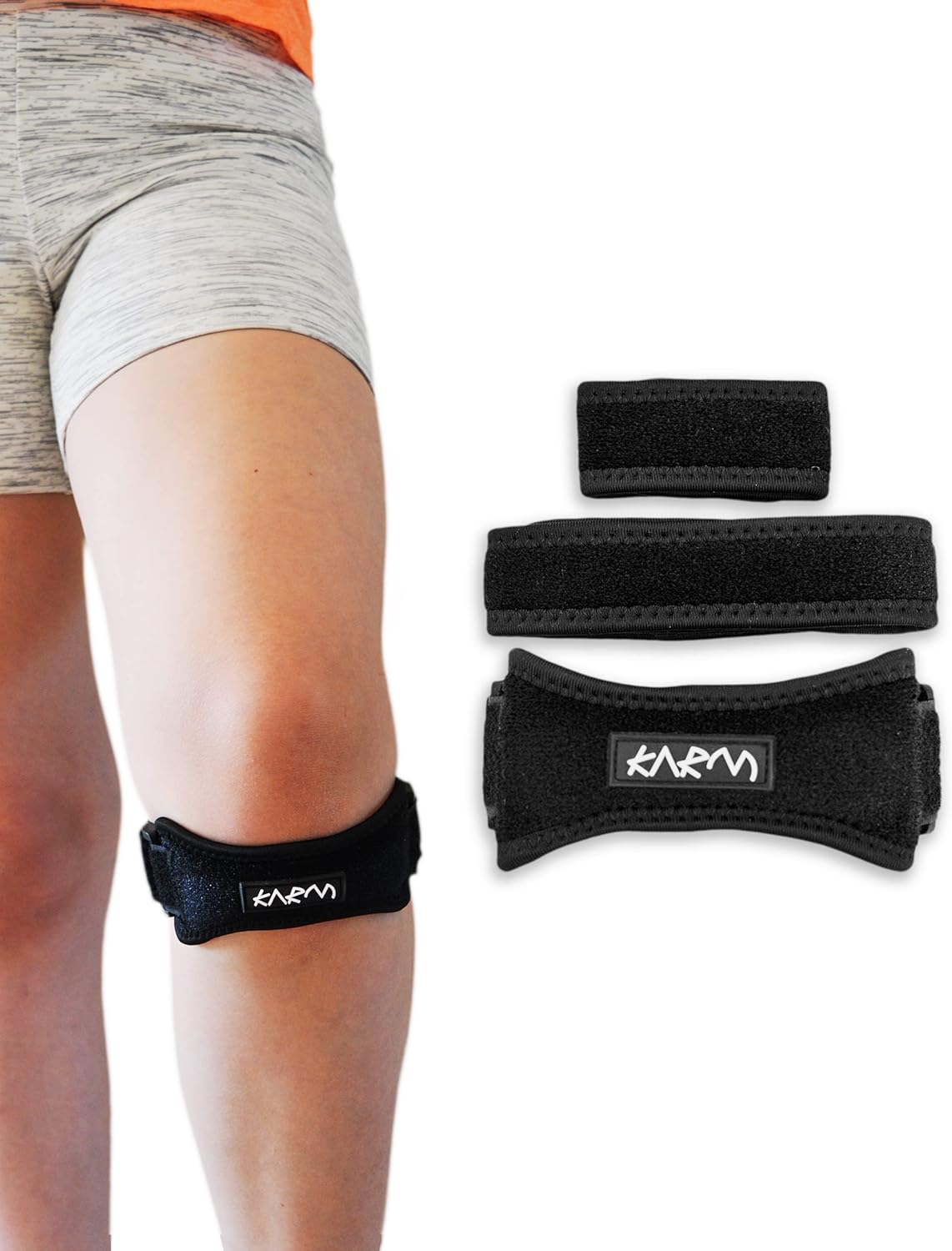 Kids Knee Brace + Kids Patella Knee Strap + Kids Knee Sleeve Bundle: 1 Kids Knee Brace (Black), 1 Kids Knee Sleeve (Black) and 1 Kids Knee Strap (Black)