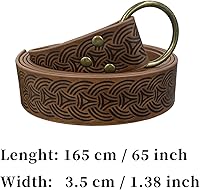 Vista 6 de HiiFeuer Cinturón repujado medieval de la junta tórica del cuero de la PU, cinturón retro del caball