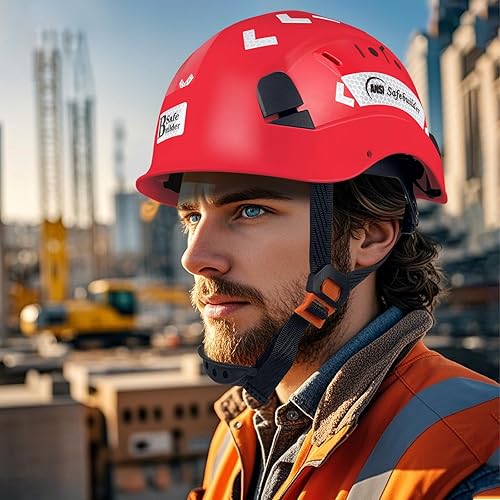 Vista 38 de Casco de seguridad para construcción, casco de ABS, sistema de ventilación ajustable, cascos de trabajo industrial, protección de la cabeza