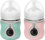 Beautyflier 4oz Glass Baby Bottle Sleeve Covers, Reusable Insulator, Heat/Cold Retention Moisture Neoprene Holder for 4 oz Philips AVENT Glass Natural Baby Bottle (Black, 2PCS)