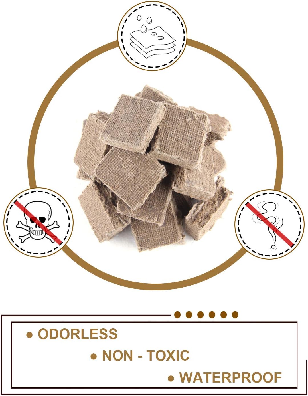 KAMaster 48 Squares Starter Blocks for Big Green Egg,Fire Starter Squares Waterproof Easy Fire Charcoal Starter Perfect for Barbecue Grills, BGE, Kamado Joe,Smokers, Wood Stove