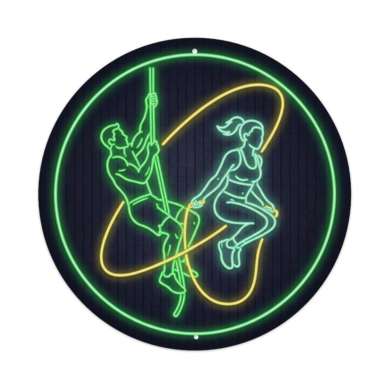 Yrnq 8X8inch Vintage Style Vintage Faux Neon Gym Retro Bodybuilding Fitness Energy Metal Tin Sign