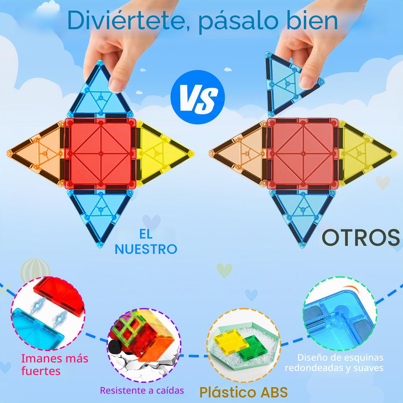 208Pcs Bloques de Construcción Magnéticos, 3D Juguetes de Construcción Magnéticos, Juguetes Educativos de Bloques de Construcción, Regalo de Juguete Magnético para Más de 3 Niños y Niñas (208Pcs)