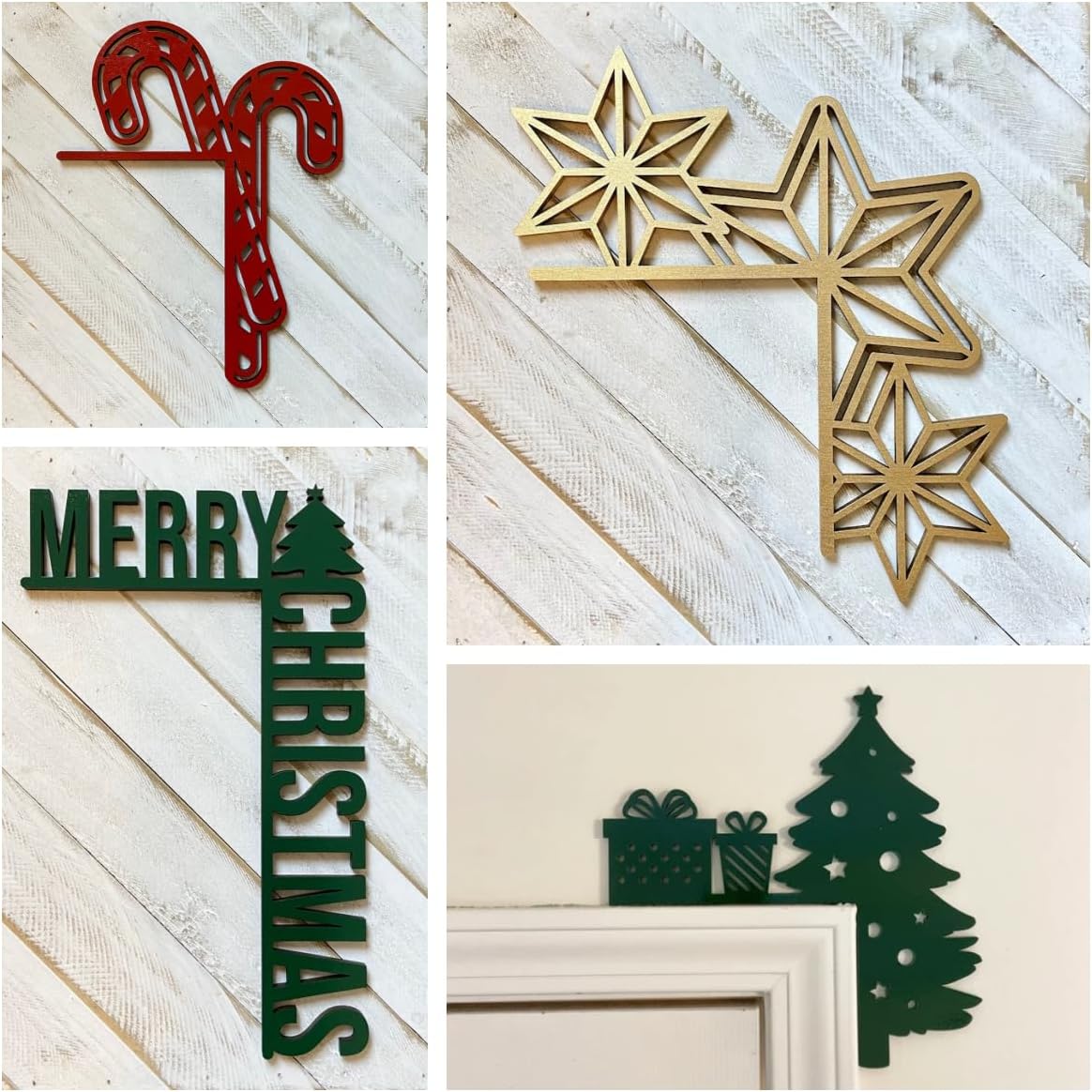 Christmas Door Topper Holiday Home Decor Funny Snowman Santa Claus Top Door Frame Corner Sign Decorations, Windows Walls DIY Craft for Christmas Party Ornament (F) image 2