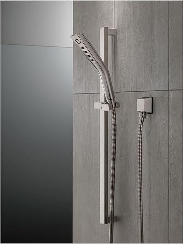 Miniatura 7 de Delta Faucet 3-Spray H2Okinetic - Barra deslizante de mano con manguera, cabezal de ducha de mano negro, ducha de mano con barra deslizante, ducha