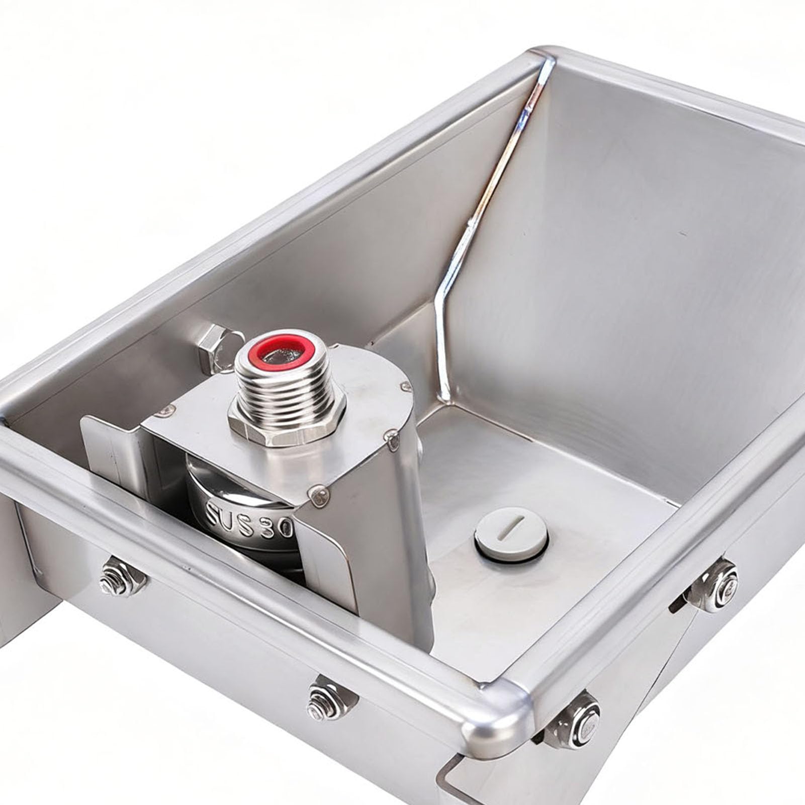Bebedero Automático de Acero Inoxidable, Dispensador de Agua Duradero para Ganado, Cuenco para Beber para Animales Engrosado con Grifo, Ideal para Perros, Caballos, Cabras, Ganado y Ovejas